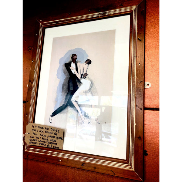 Framed jazz dance art prints by artist Paul Colin,1920s