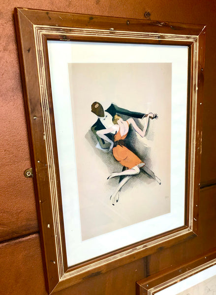 Framed jazz dance art prints by artist Paul Colin,1920s